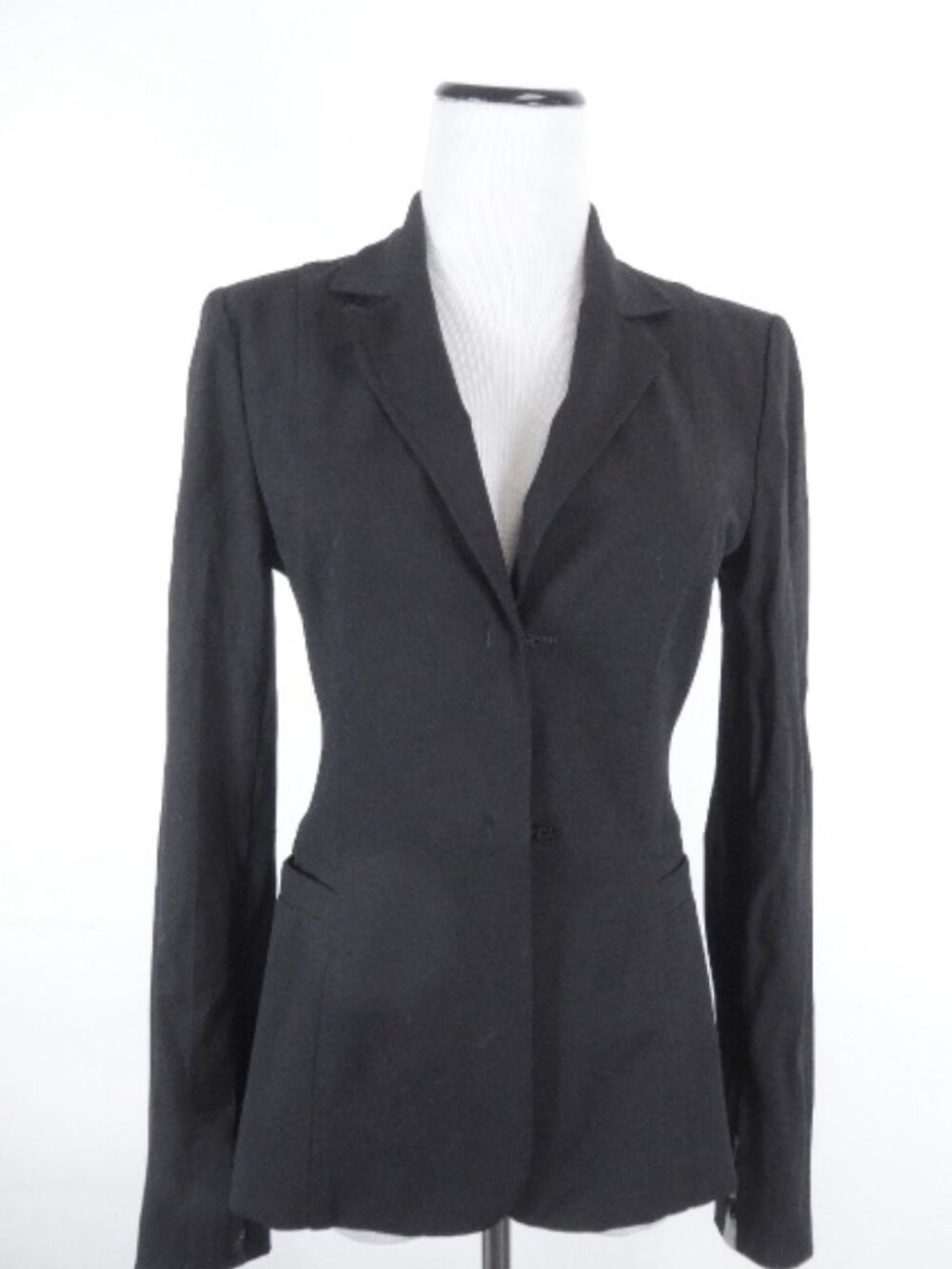 Roberto Cavalli black stretch jacket blazer silk leopard lined S